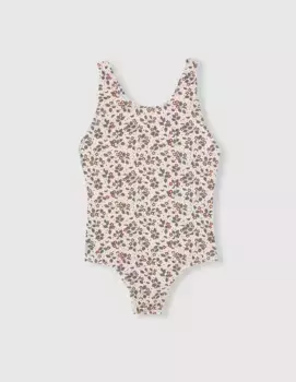 Цветочный девичий купальник с макси бантом в качестве пояса Gocco, белый