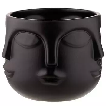 Цветочный горшок BUTLERS Gesichter ARTIST, черный