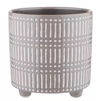 Цветочный горшок BUTLERS STICHES, серый