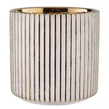 Цветочный горшок BUTLERS Streifen GOLDIE цвет wei/gold