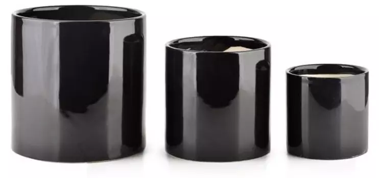 Цветочный горшок Mondex Neva 3 шт, черный