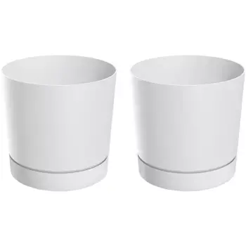 Цветочный горшок Prosperplast «TUBO P», (набор, 2 шт.), белый