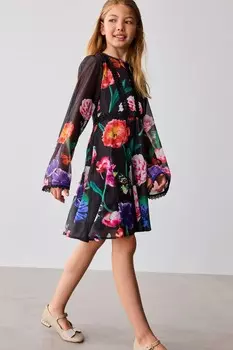 Цветочный шифон платье Baker By Ted Baker, черный