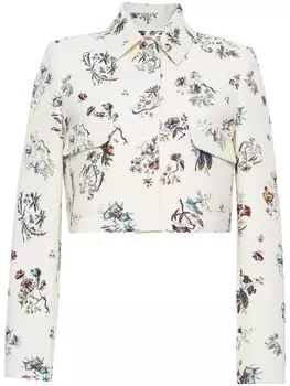 Цветочный жакет Adam Lippes, белый