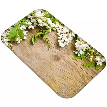 Цветок Листья Растительный Узор Нескользящий Ковер Дверь Кухня Ванная Комната Пол Ковер-4# Stuttg, мультиколор