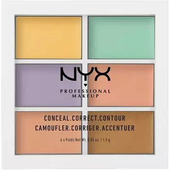 Цветокорректирующая палитра из 6 сливочных растушевываемых оттенков, Nyx Professional Makeup
