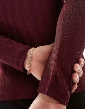 Цветовая футболка в рубчик с длинными рукавами ASOS