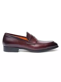 Цветущие кожаные лоферы Santoni, коричневый