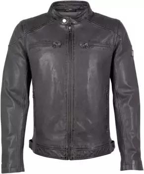 Цыганская кожаная куртка "GMDerran", на молнии, карманы на молнии, воротник стойка Gipsy, антрацит