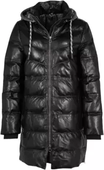 Цыганское кожаное пальто "GWValeriah", на двусторонней молнии, на подкладке, капюшон, детали на молнии Gipsy, черный