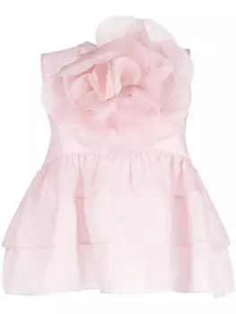 Cynthia Rowley блузка с цветочной аппликацией, розовый