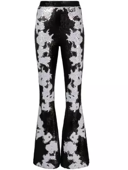 Cynthia Rowley расклешенные брюки с пайетками, черный