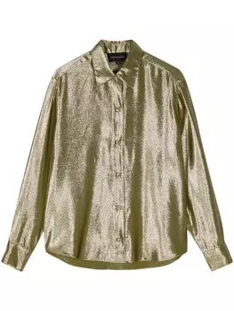 Cynthia Rowley шелковая рубашка с блестками, золотистый