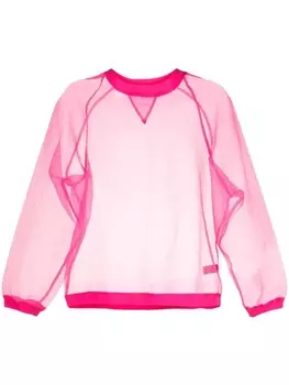 Cynthia Rowley толстовка из органзы с круглым вырезом, розовый