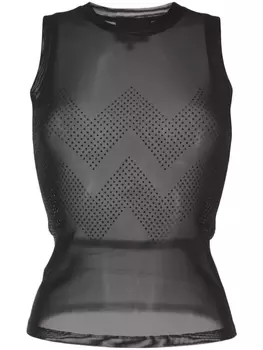 Cynthia Rowley топ с круглым вырезом и кристаллами, черный