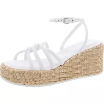 Cyrilla женские босоножки из искусственной кожи с открытым носком на танкетке DKNY, цвет bright white