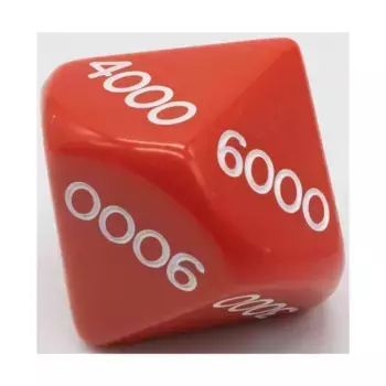 d10 Большие десятичные игральные кости — красные с белыми (тысячи), Dice - Symbols, Functional & Unique Dice