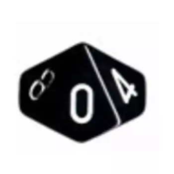 d10 Черный с белым (10), Dice - Opaque - d10 (Chessex)
