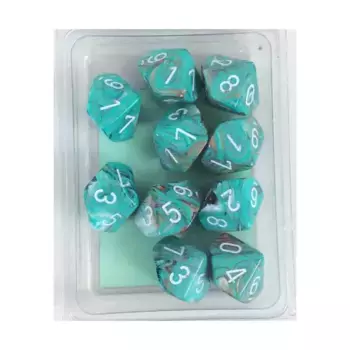 d10 кислородно-медный с белым (10), Dice - Marbleized - d10 (Chessex)