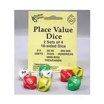 d10 Кубик со значением места — разные цвета (8), Dice - Symbols, Functional & Unique Dice