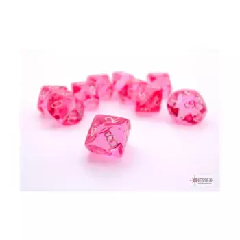 d10 Полупрозрачный розовый с белым (10), Dice - Translucent - d12 & d10 & d20 (Chessex)