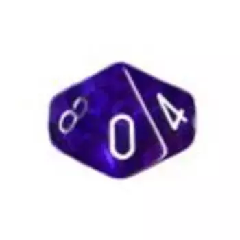 d10 Синий с белым (10) (пересмотренный), Dice - Translucent - d12 & d10 & d20 (Chessex)