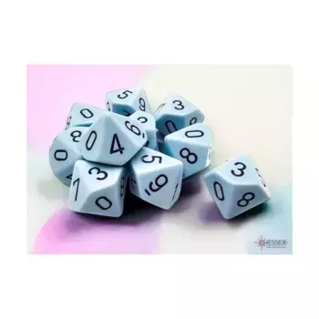 d10 Синий с черным (10), Dice - Opaque Pastel (Chessex)