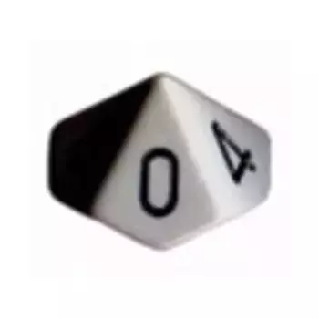 d10 Темно-серый с черным (10), Dice - Opaque - d10 (Chessex)