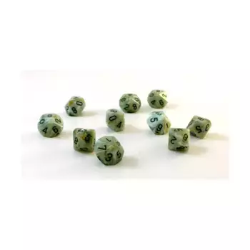 d10 Зеленый с темно-зеленым (10), Dice - Marbleized - d10 (Chessex)