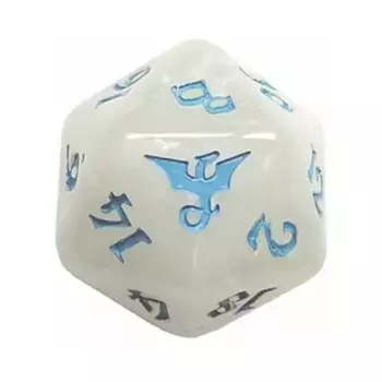 d20 Белый водоворот с синим, Dragon Dice (Black Oak)