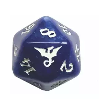 d20 Синий Вихрь с белым, Dragon Dice (Black Oak)