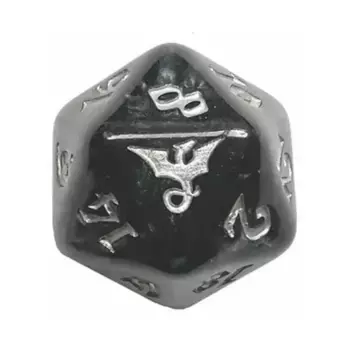 d20 Теневой водоворот с серебром, Dragon Dice (Black Oak)