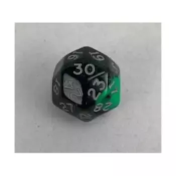 d30 Зеленый с золотом (25 мм), Dice - Oblivion, Unsual Shapes, Micro & Oversized (Crystal Caste)