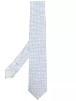 D4.0 шелковый галстук с графичным принтом, белый