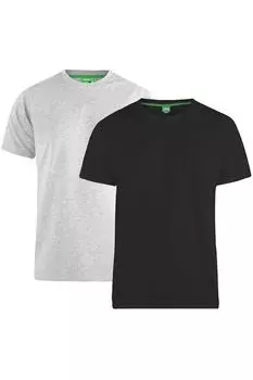 D555 Футболки Fenton с круглым вырезом, набор из 2 шт. Duke Clothing, черный