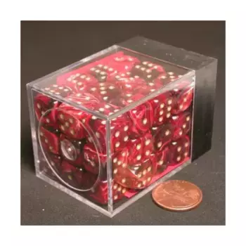 d6 12 мм бордовый с золотом (36), Dice - Vortex - d6 (Chessex)