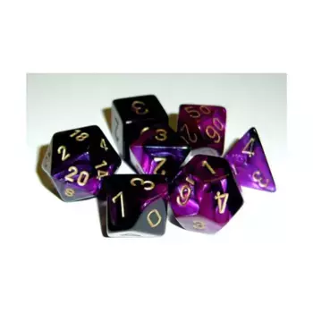 d6 12 мм черный с фиолетовым с золотом (36), Dice - Gemini - d6 12mm (Chessex)