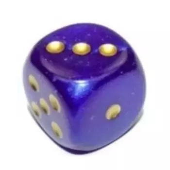 d6, 12 мм, королевский фиолетовый с золотом (36) (3-е издание), Dice - Borealis - d6 12mm (Chessex)