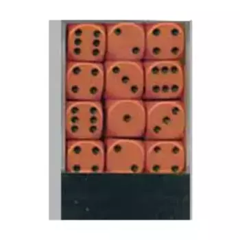 d6 12 мм Оранжевый с черным (36), Dice - Opaque - d6 12mm (Chessex)