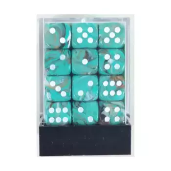 d6 12 мм оксидно-медный с белым (36), Dice - Marbleized - d6 (Chessex)