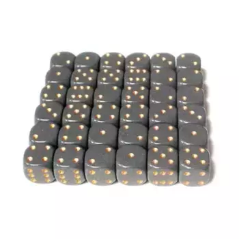 d6 12 мм Темно-серый с медью (36), Dice - Opaque - d6 12mm (Chessex)