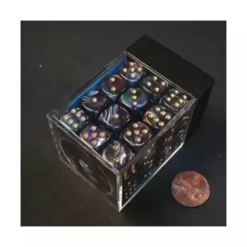 d6 12 мм Тень с золотом (36), Dice - Lustrous - d6 (Chessex)