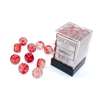 d6 12мм Красный с серебром (36), Dice - Nebula (Chessex)