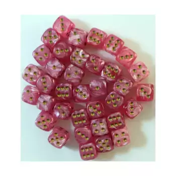 d6 12мм Розовый с золотом (36), Dice - Easter (Chessex)