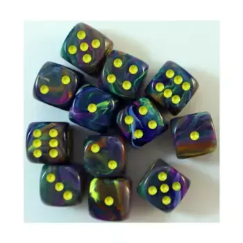 d6 16 мм Rio с желтым (12), Dice - Festive - d6 (Chessex)