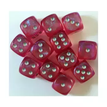 d6 16 мм Розовый с серебром (12) (1-е издание), Dice - Borealis - d6 16mm (Chessex)