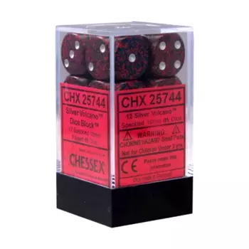 d6 16 мм Серебряный вулкан (12), Dice - Speckled - d6 16mm (Chessex)