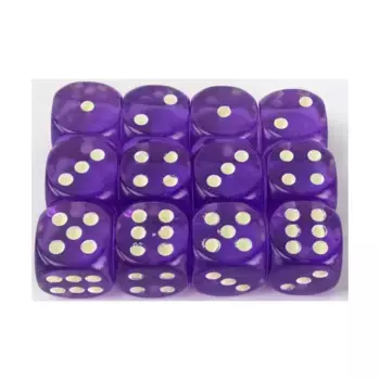 d6, 16 мм, светящиеся в темноте пятна, фиолетовый (12), Dice - d6 Glow-in-the-Dark