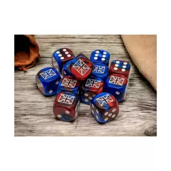 d6 16 мм Великобритания Gemini сине-красный с белым (12), Dice - Axis & Allies
