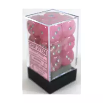 d6 16мм Розовый с серебром (12), Dice - Ghostly Glow - d6 (Chessex)